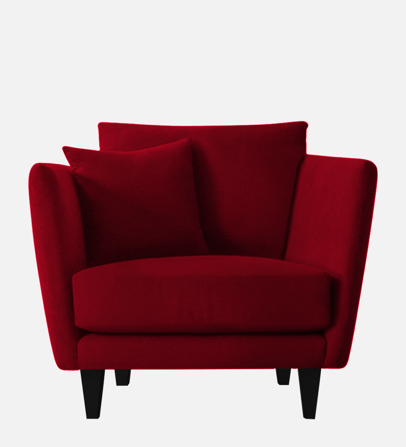 Norway Velvet 1 Seater Sofa In Cherry Red Colour - Febonic Living