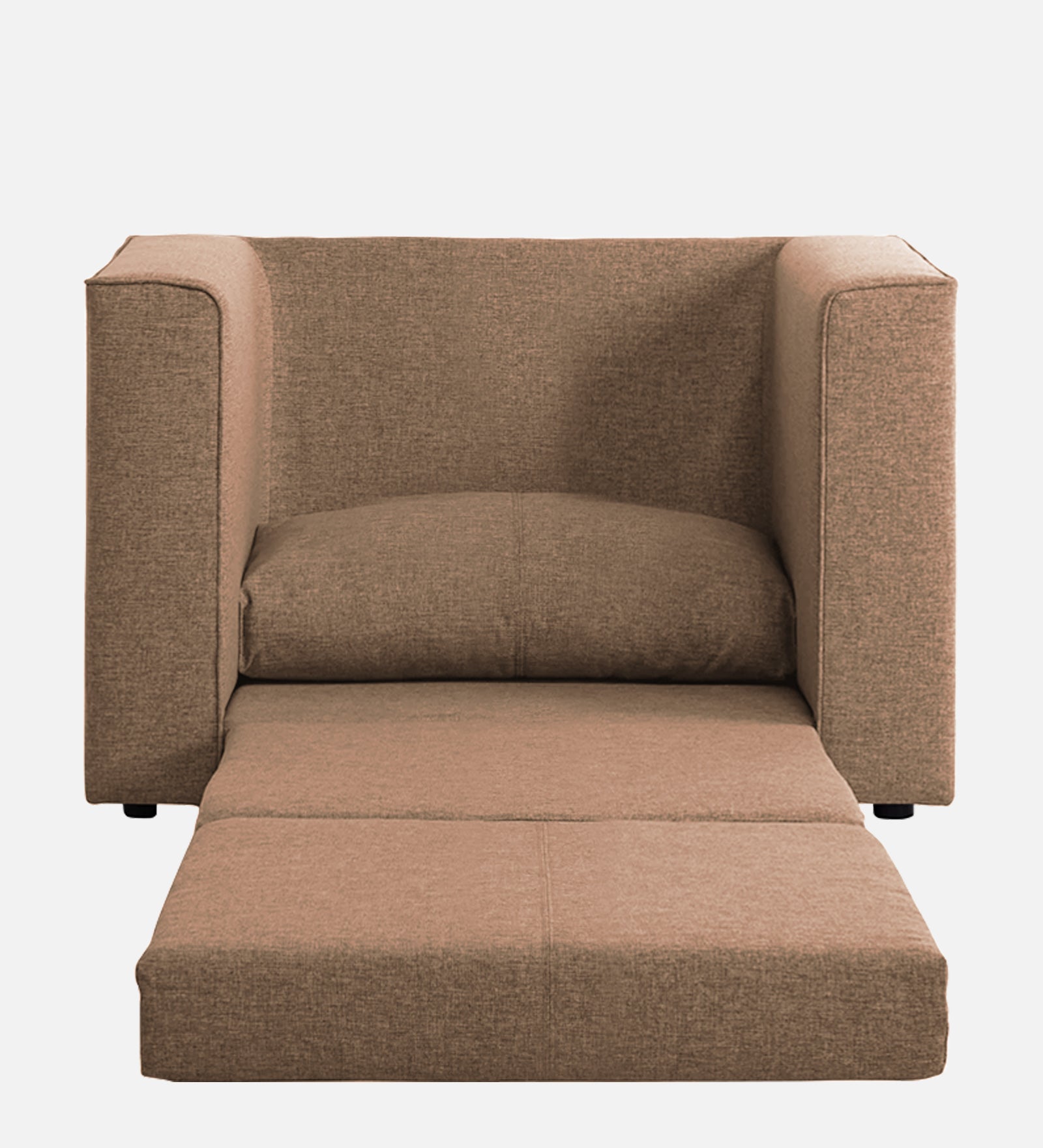 Kenia Fabric 1 Seater Foldable Sofa Cum Bed In Cosmic Beige Colour - Febonic Living