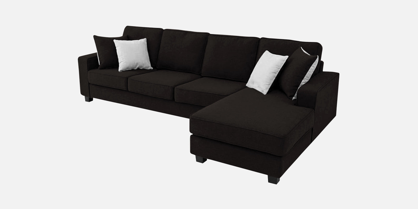 Ladybug Fabric LHS Sectional Sofa (3+Lounger) In Cara Brown Colour - Febonic Living