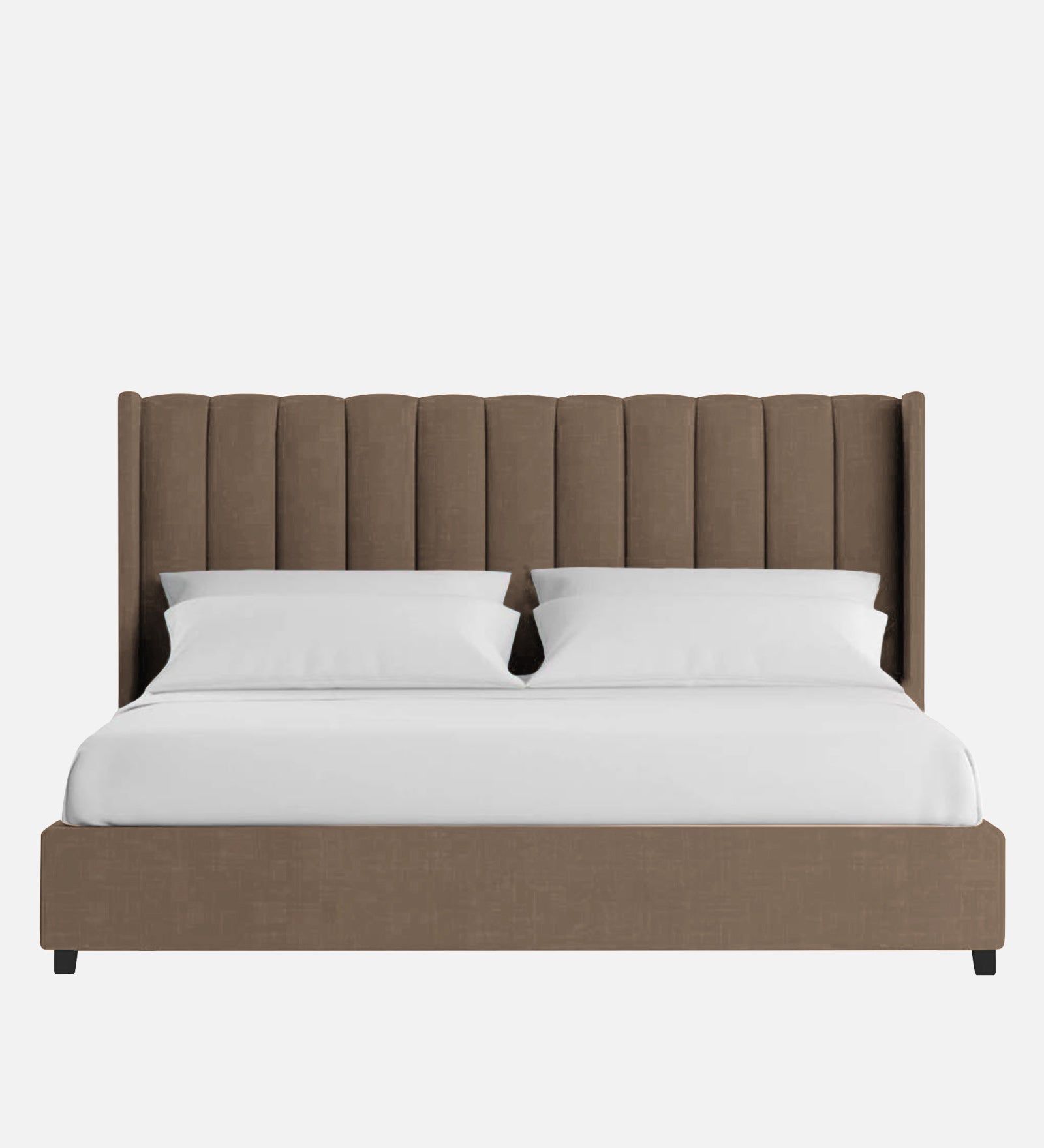 Colina Fabric Queen Size Bed In Cookie Beige Colour With Box Storage - Febonic Living