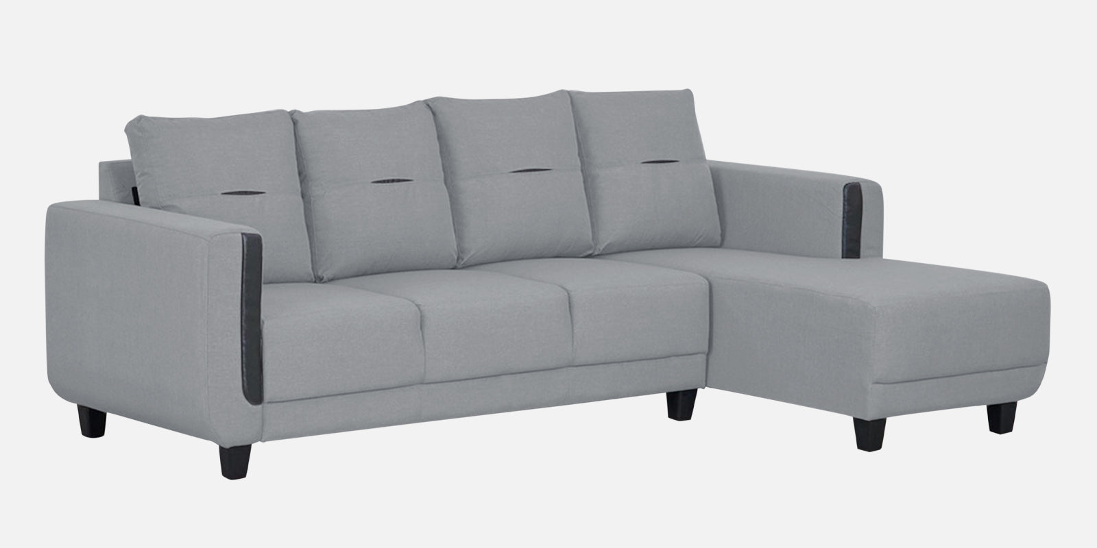 Perry Fabric LHS Sectional Sofa (3+Lounger) In Coin Grey Colour - Febonic Living