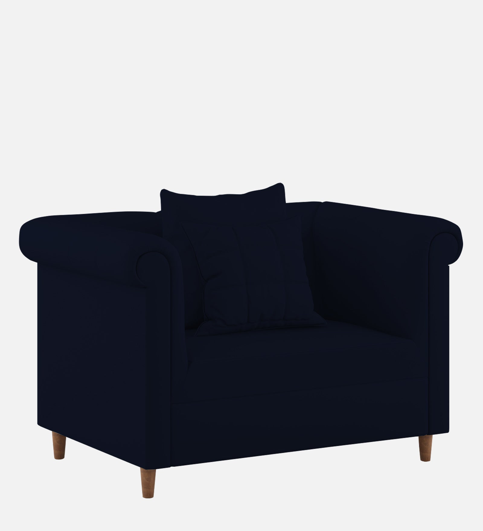 Rubi Velvet 1 Seater Sofa In Dark Blue Colour - Febonic Living