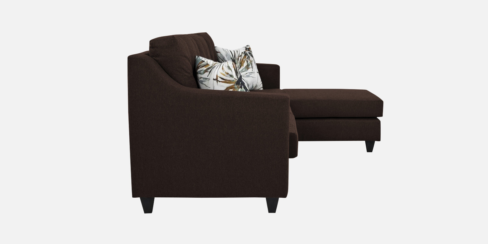 Welly Fabric LHS Sectional Sofa (2+Lounger) In Coffee Brown Colour - Febonic Living