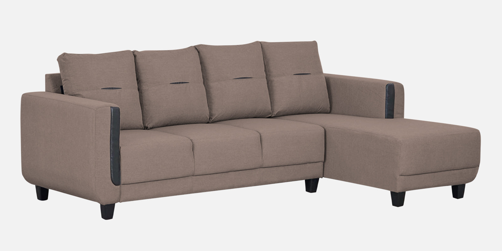 Perry Fabric LHS Sectional Sofa (3+Lounger) In Kadhi Beige Colour - Febonic Living