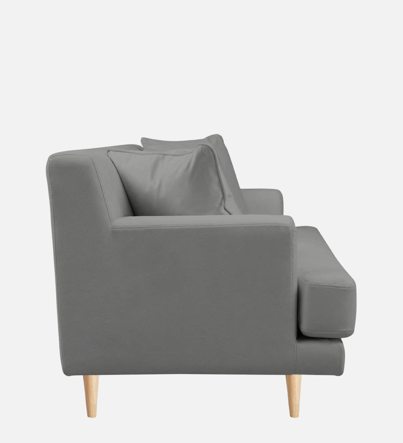 Woody Fabric 1 Seater Sofa In Smoke Grey Colour - Febonic Living