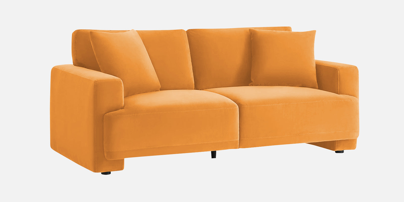 Kosta Velvet 2 Seater Sofa In Tangerine Orange Colour - Febonic Living