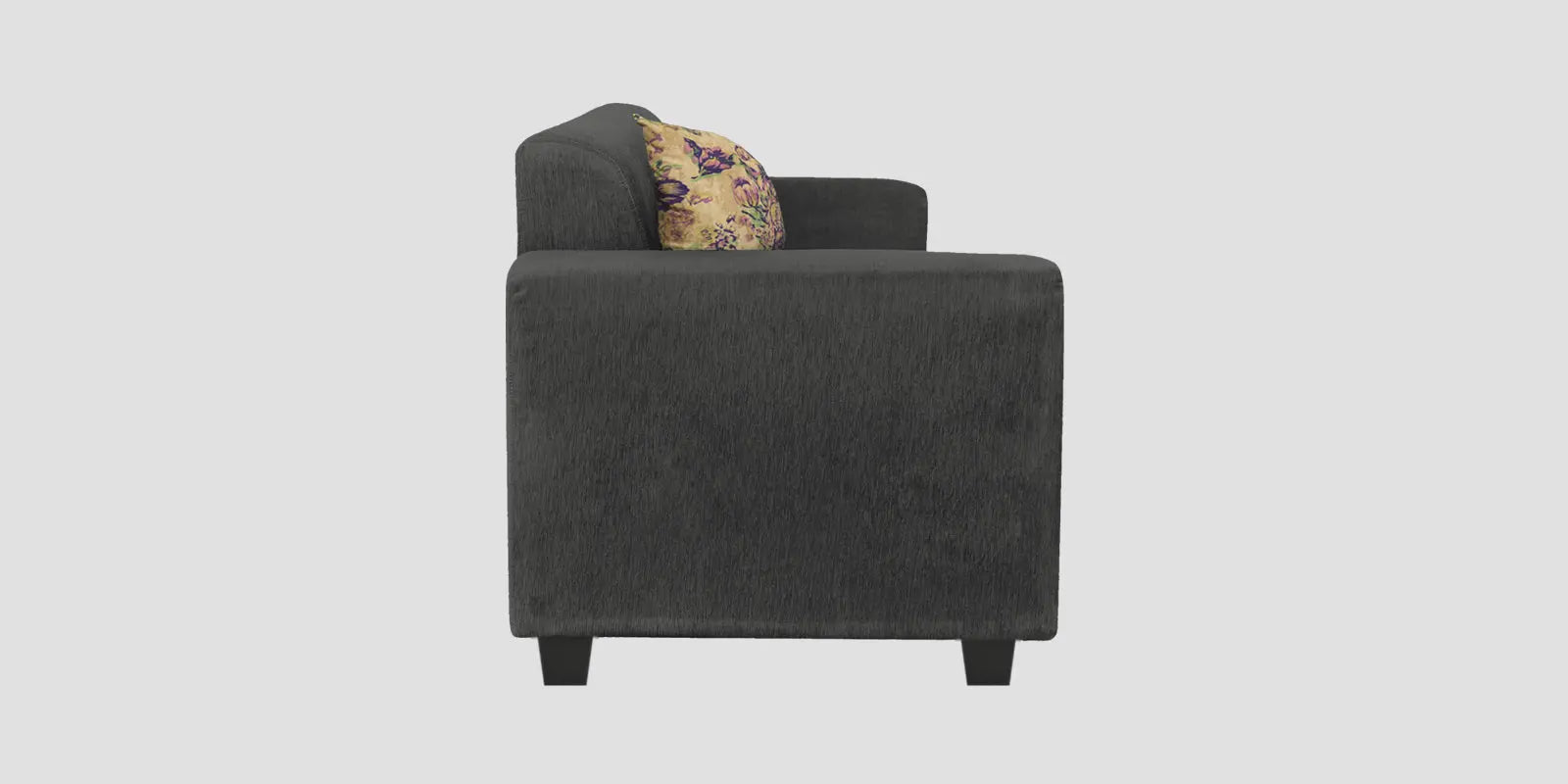 Lipu Fabric 3 Seater Sofa In Charcoal Grey Colour Febonic Living