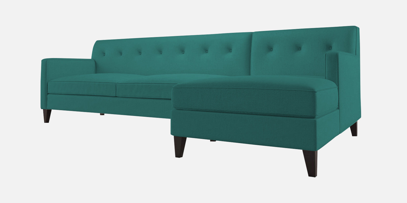 Miller Fabric LHS Sectional Sofa (3+Lounger) In Sea Green Colour - Febonic Living