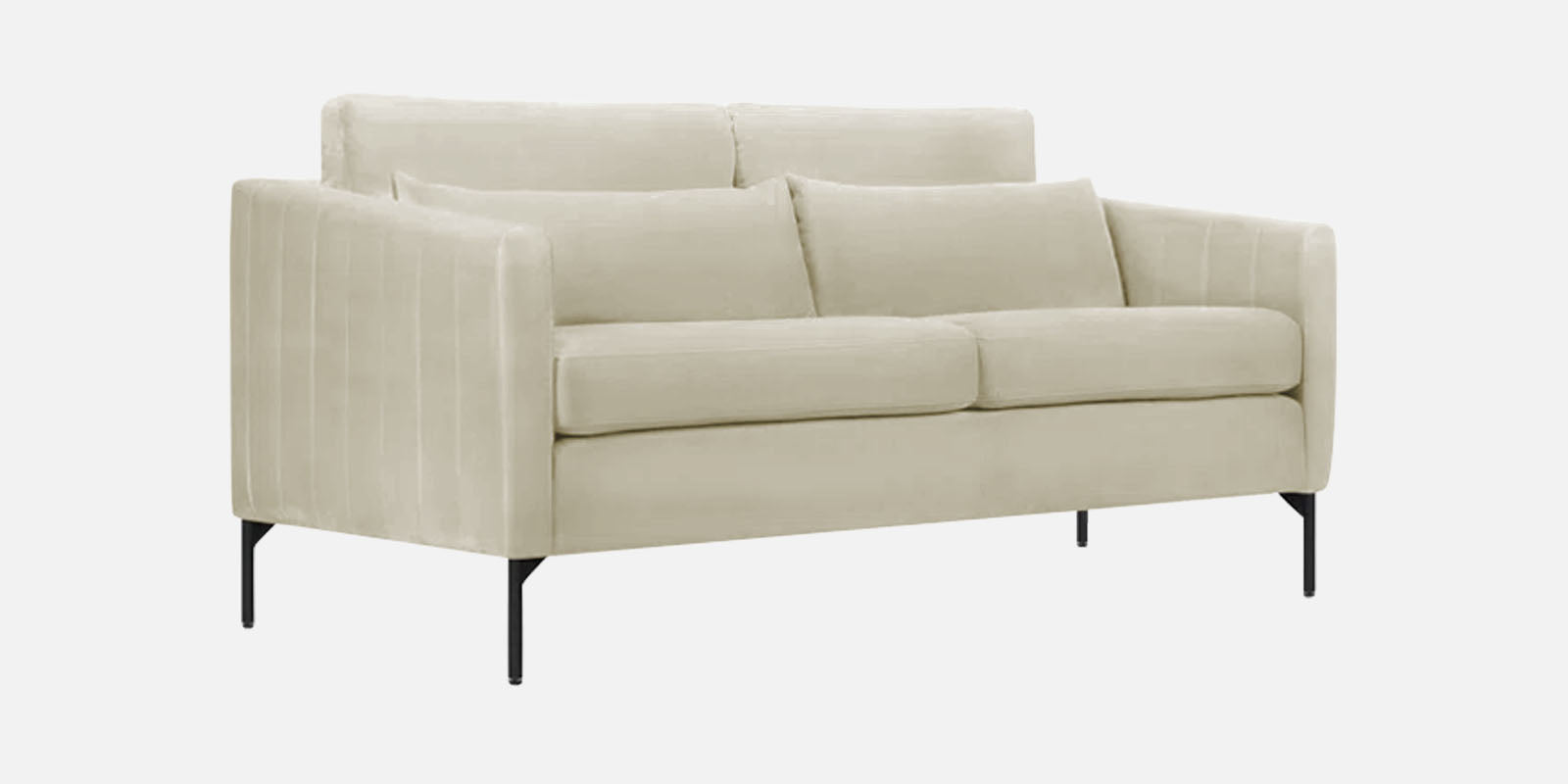 Haru Velvet 2 Seater Sofa in Warm White Colour