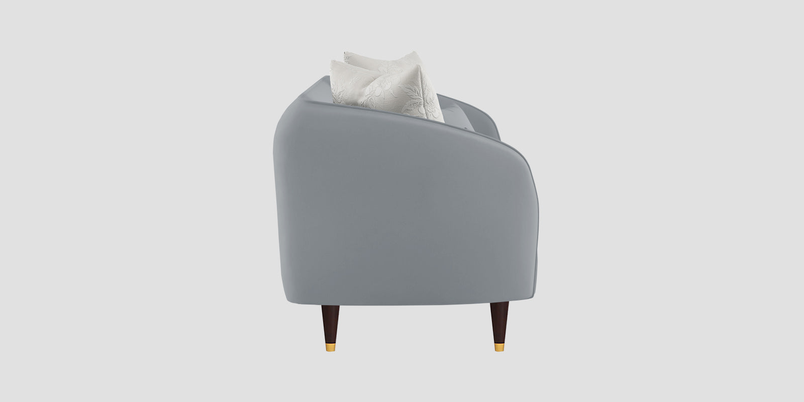 Hairo Velvet 3 Seater Sofa In Concrete Grey Colour