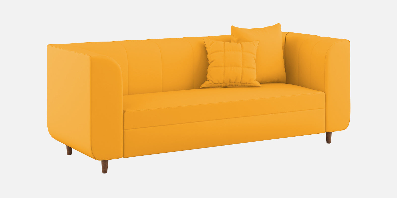 Sumo Velvet 3 Seater Sofa In Safforn Yellow Colour - Febonic Living