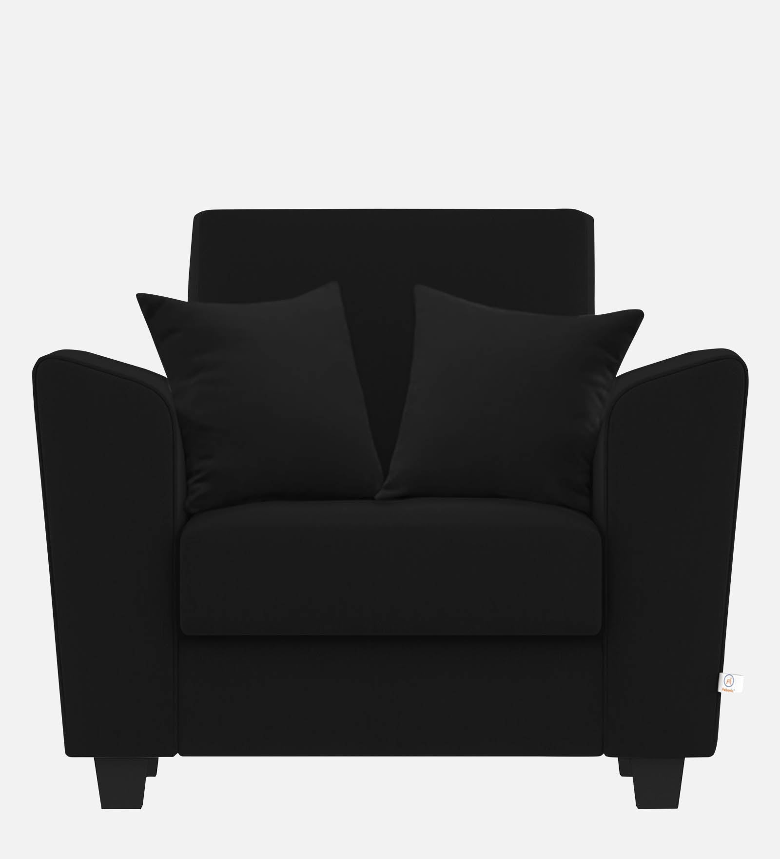 Daku Fabric 1 Seater Sofa in Zed Black Colour