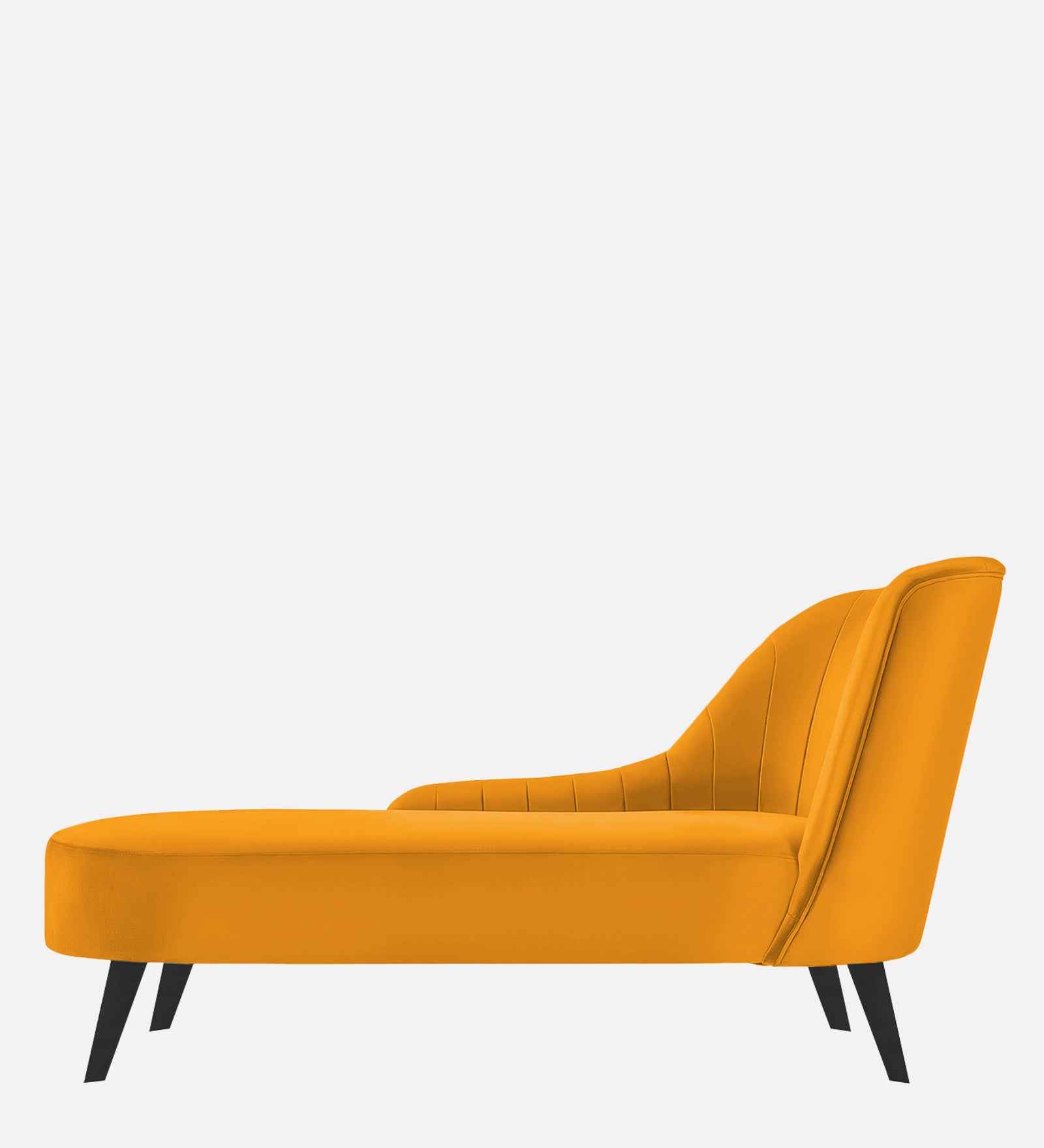 Flora Velvet LHS Chaise Lounger In Saffron Yellow Colour - Febonic Living