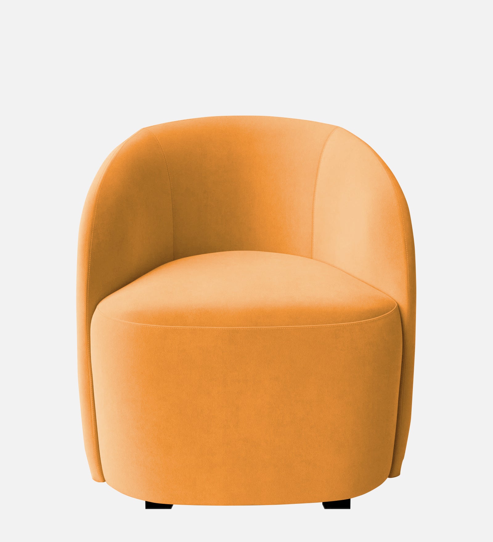 Lucky Velvet Wing Chair In Tangerine Orange Colour - Febonic Living