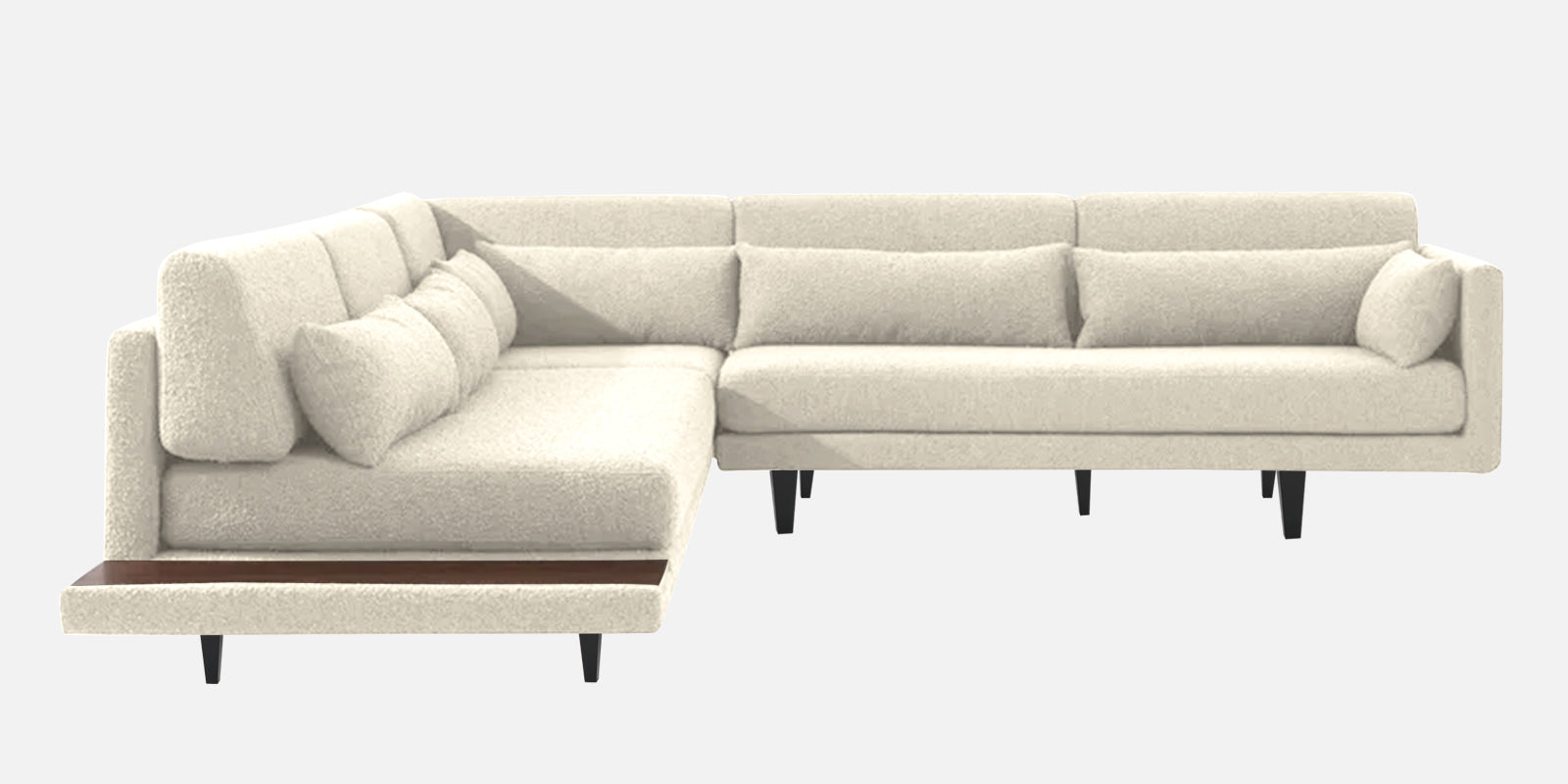 Malta Fabric 6 Seater RHS Corner Sofa In Ivory cream Colour - Febonic Living