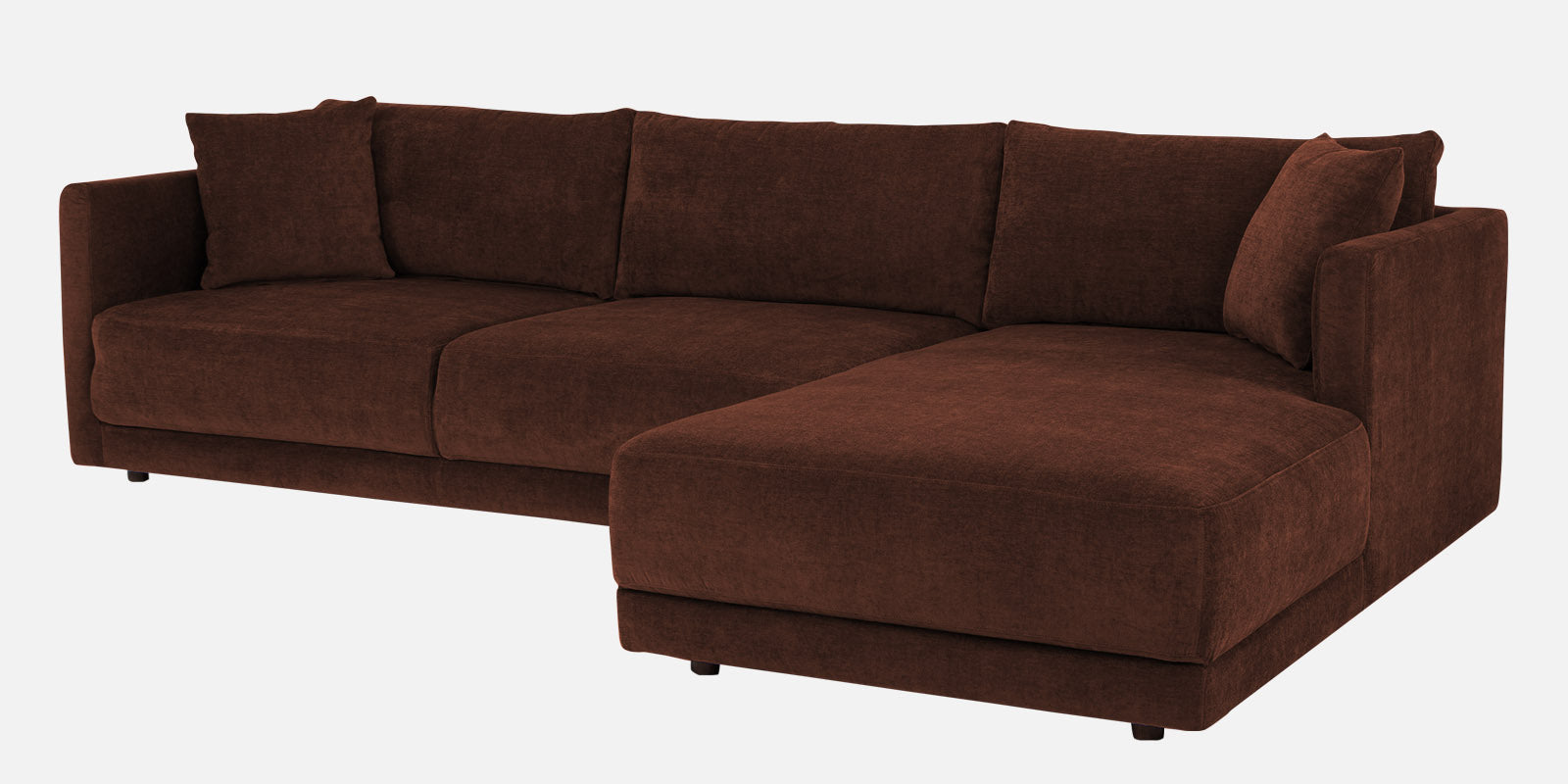 Northern Fabric LHS Sectional Sofa (3+Lounger) In Coffee brown Colour - Febonic Living