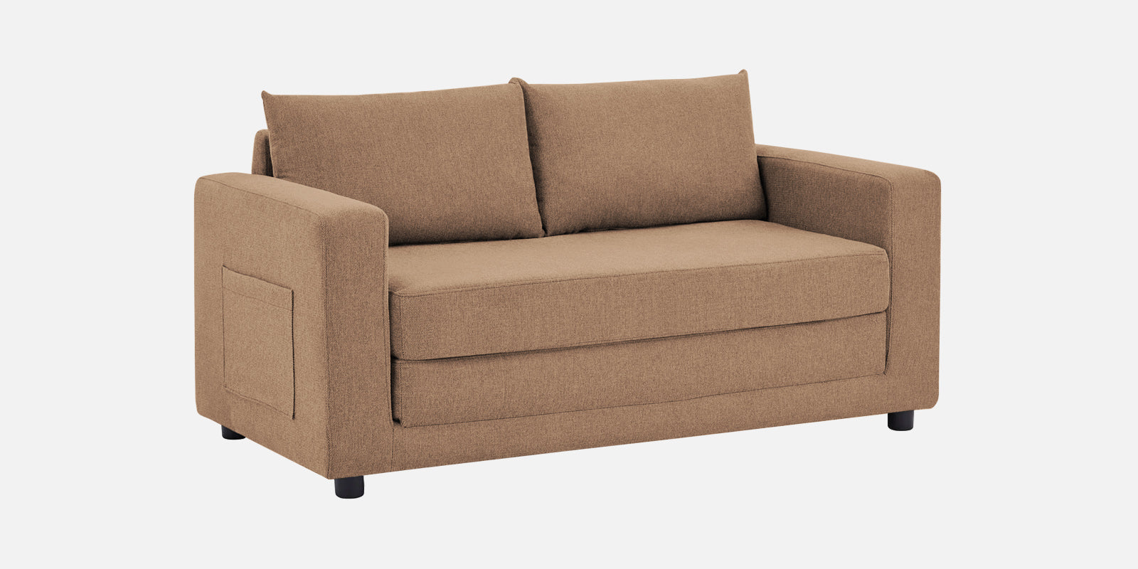 Roman Fabric 3 Seater Foldable Sofa Cum Bed In Cookie Beige Colour With USB Portable Type - Febonic Living