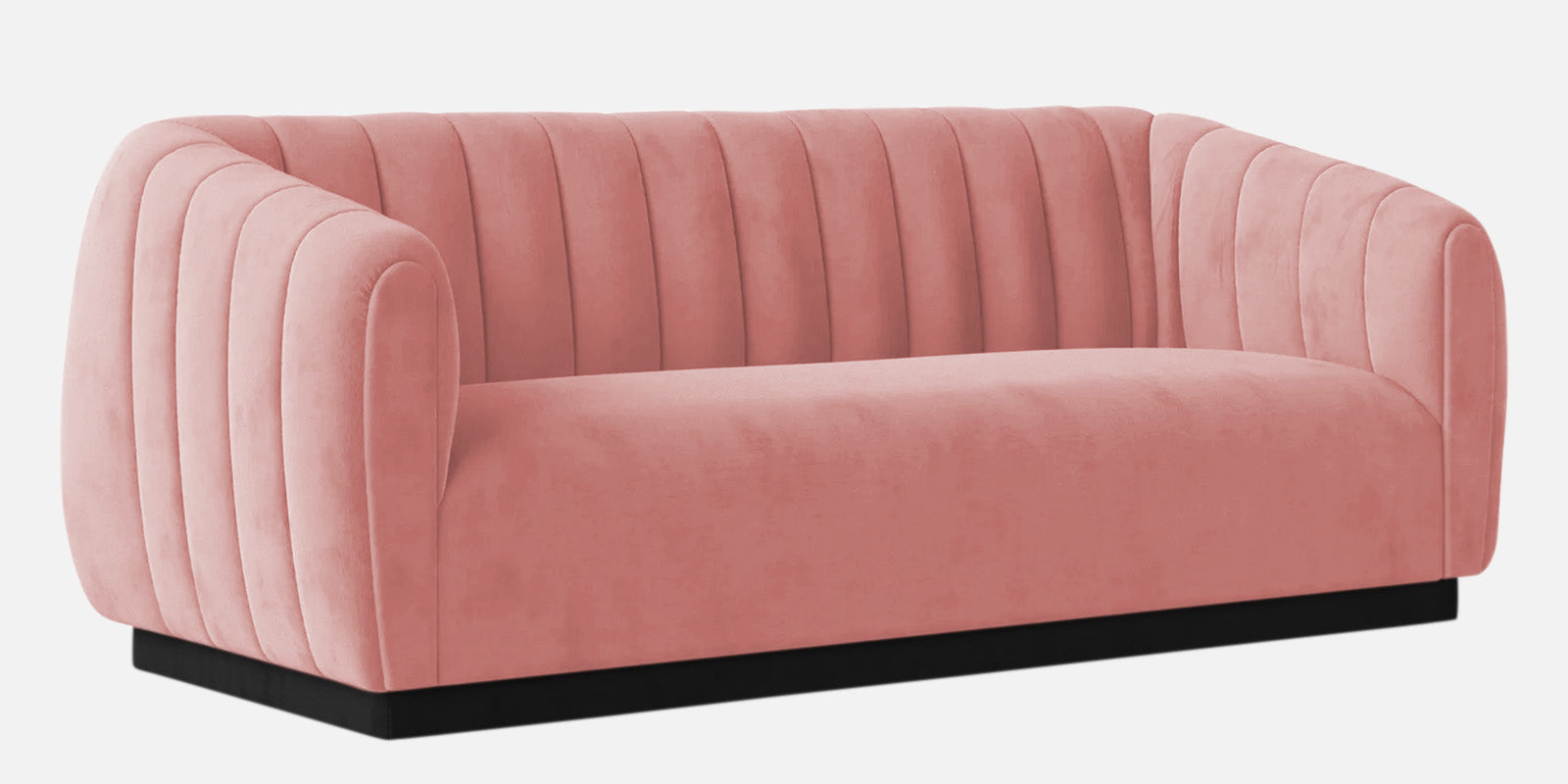 Ferry Velvet 3 Seater Sofa In Millennial Pink Colour - Febonic Living