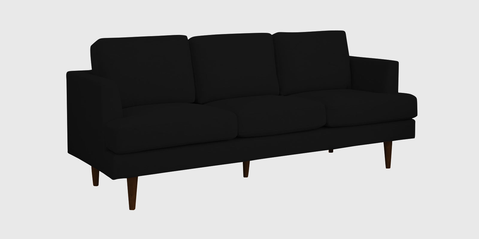 Motra Velvet 3 Seater Sofa In Adam Black Colour - Febonic Living