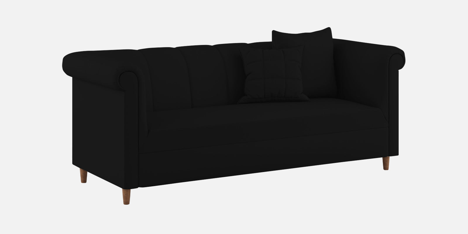 Rubi Velvet 3 Seater Sofa In Adam Black Colour - Febonic Living