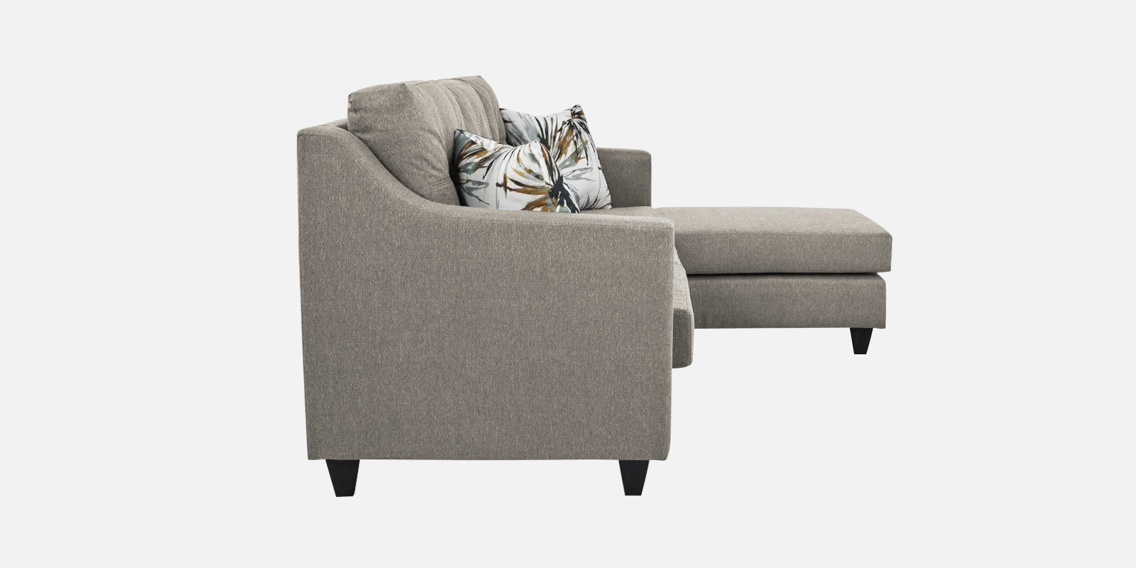 Welly Fabric LHS Sectional Sofa (3+Lounger) In Ash Grey Colour - Febonic Living