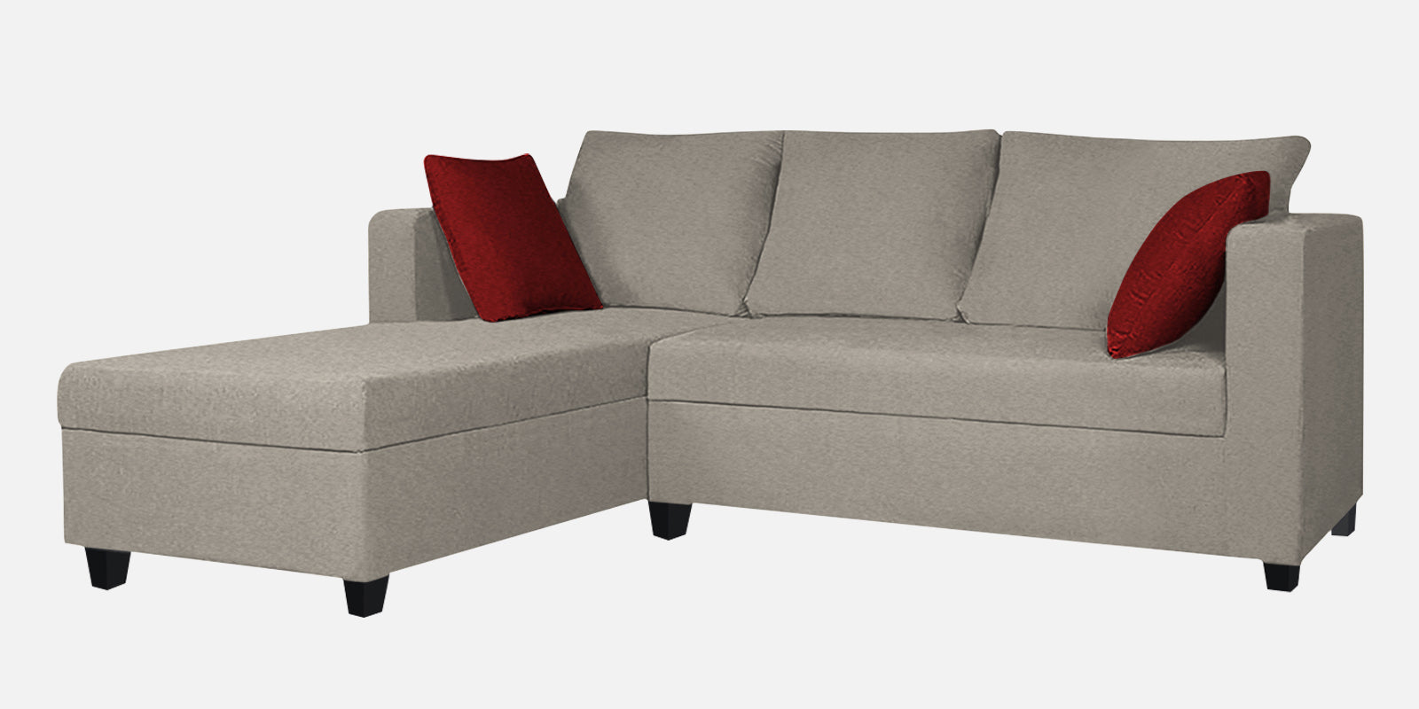 Nebula Fabric RHS Sectional Sofa (2+Lounger) In Ash Grey Colour - Febonic Living