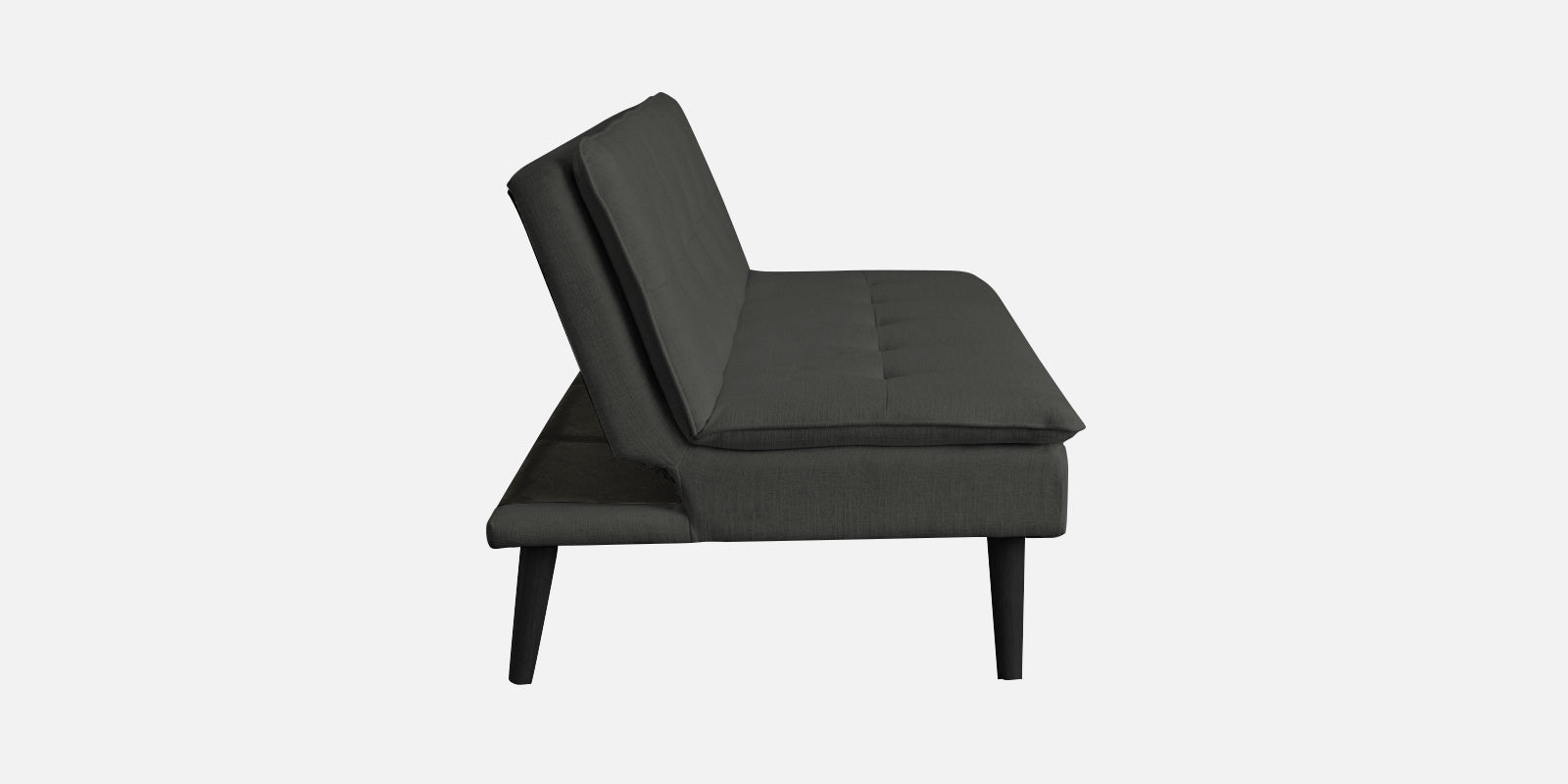 Toner Fabric 3 Seater Convertible Sofa Cum Bed In Charcoal Grey Colour - Febonic Living