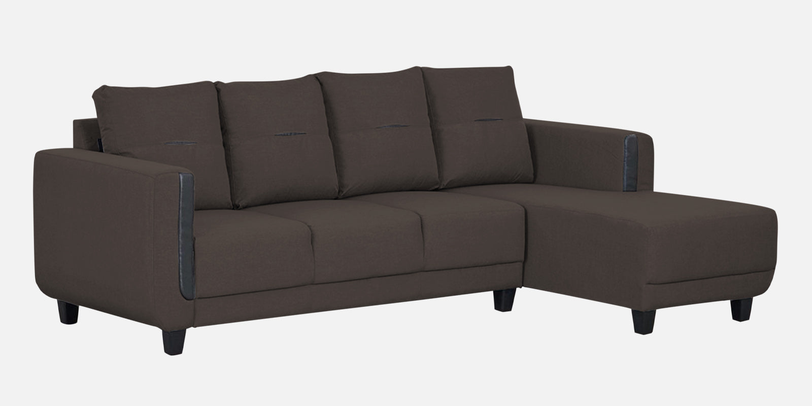 Perry Fabric LHS Sectional Sofa (3+Lounger) In Caspa Brown Colour - Febonic Living