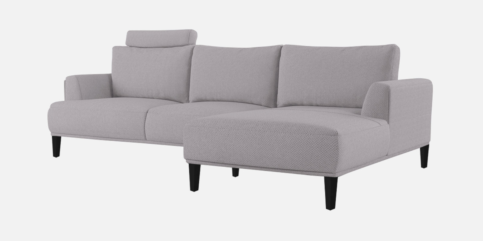 Como Fabric RHS Sectional Sofa (3+Lounger) In Lit Grey Colour - Febonic Living