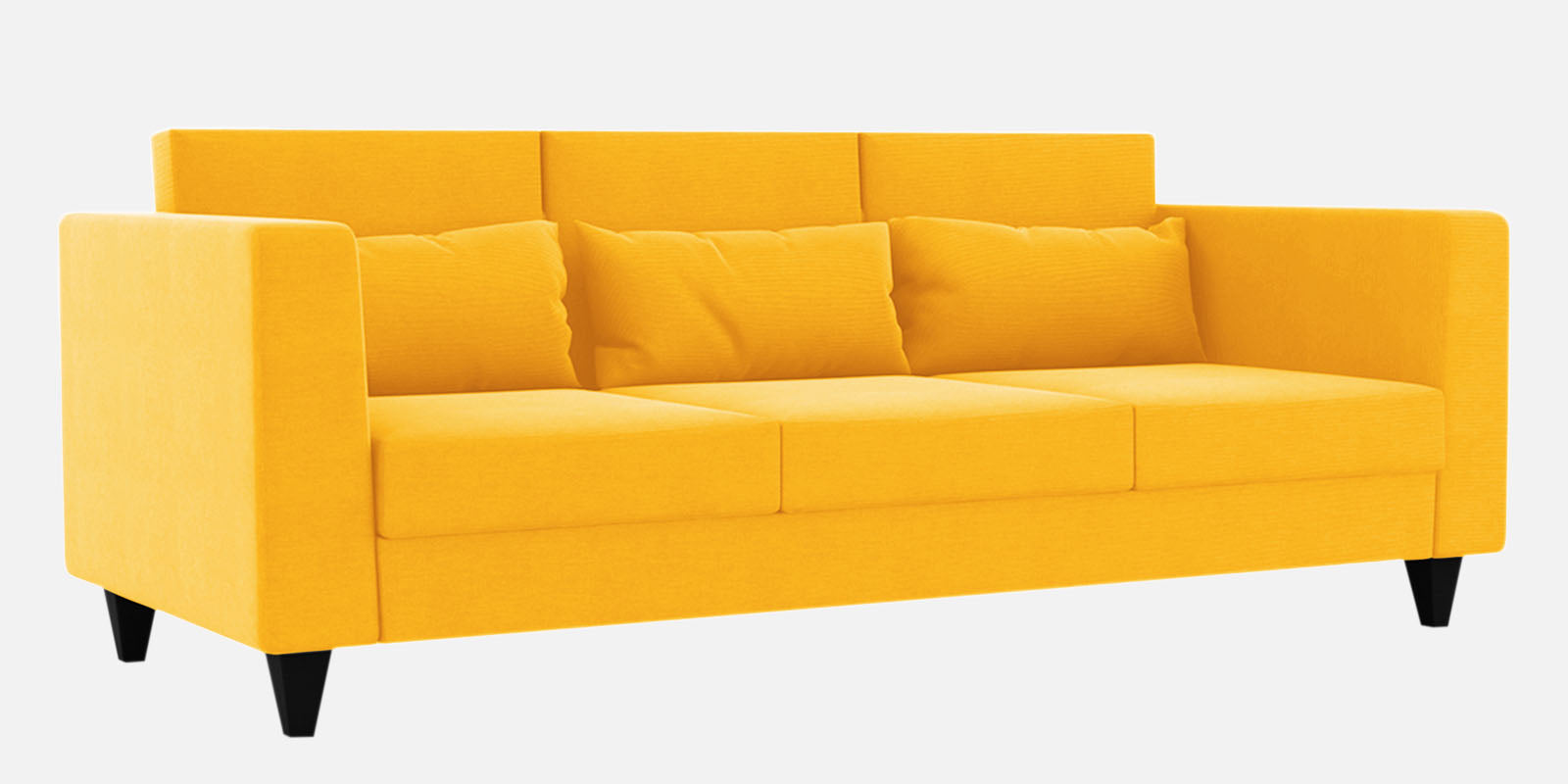 Nipul Fabric 3 Seater Sofa In Bold Yellow Colour - Febonic Living