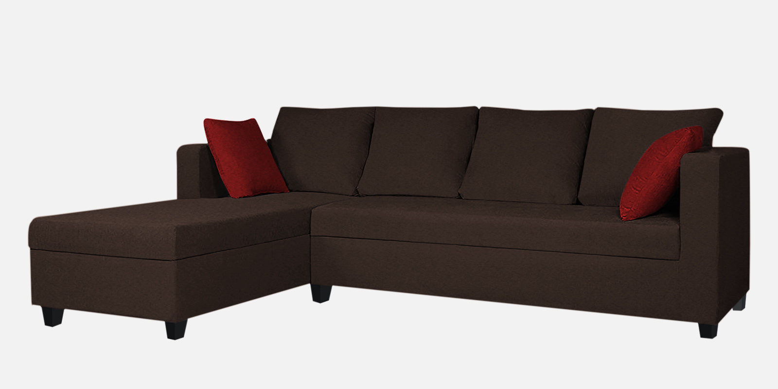 Nebula Fabric RHS Sectional Sofa (3+Lounger) In Coffee Brown Colour - Febonic Living
