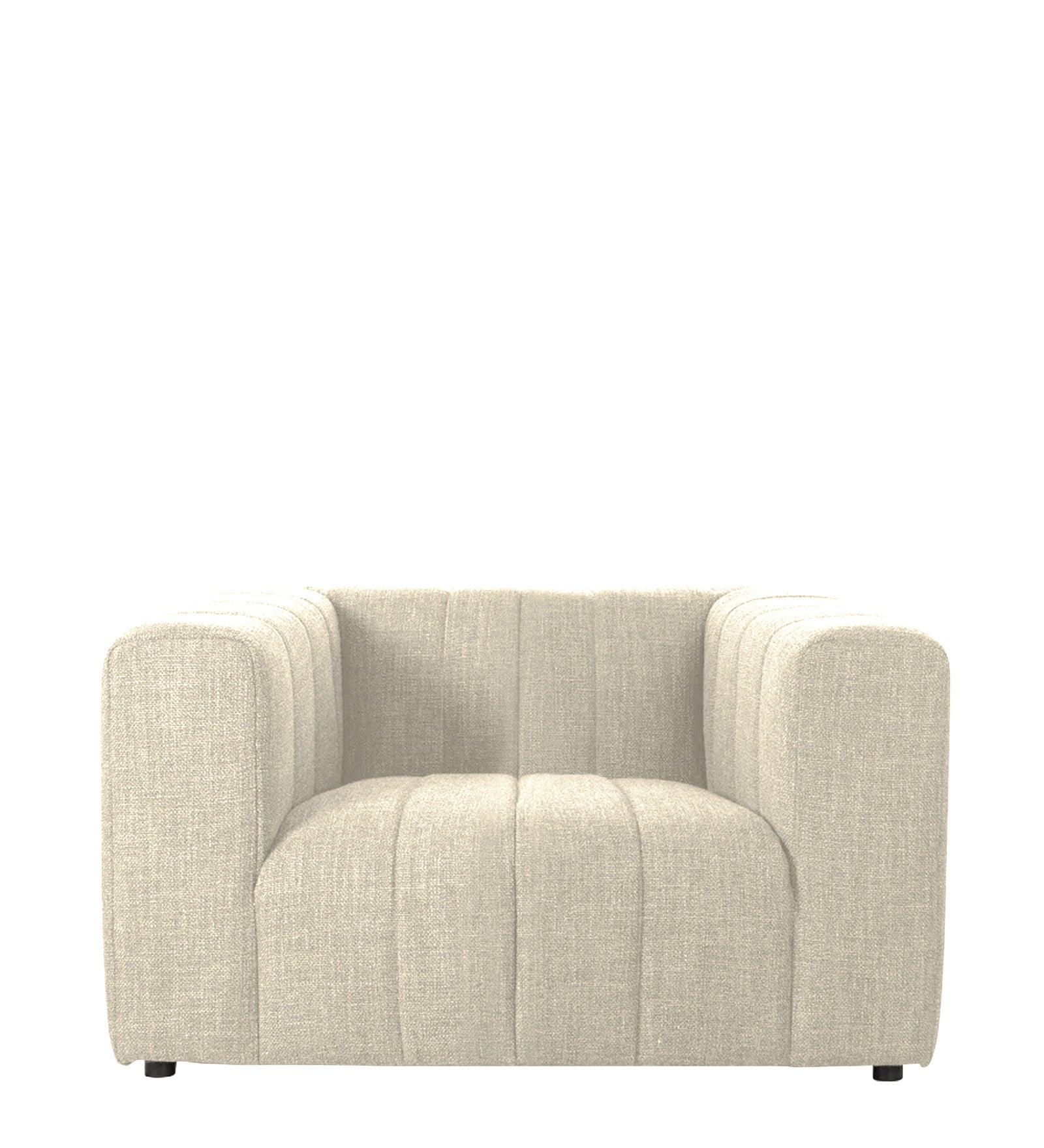 Lara Fabric 1 Seater Sofa In Ivory Beige Colour - Febonic Living