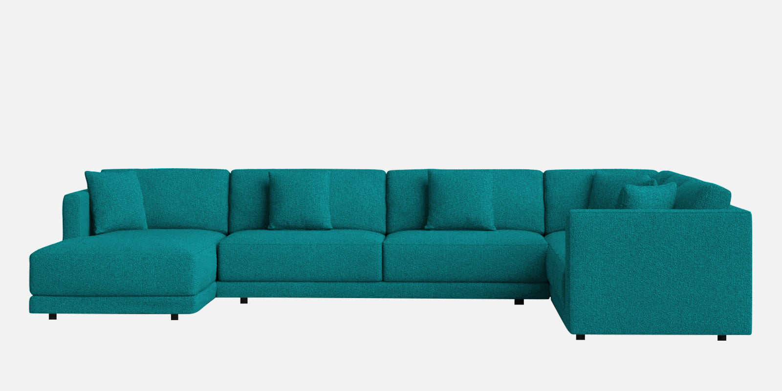 Carlin Fabric RHS 8 Seater Sectional Sofa In Sea Green Colour - Febonic Living