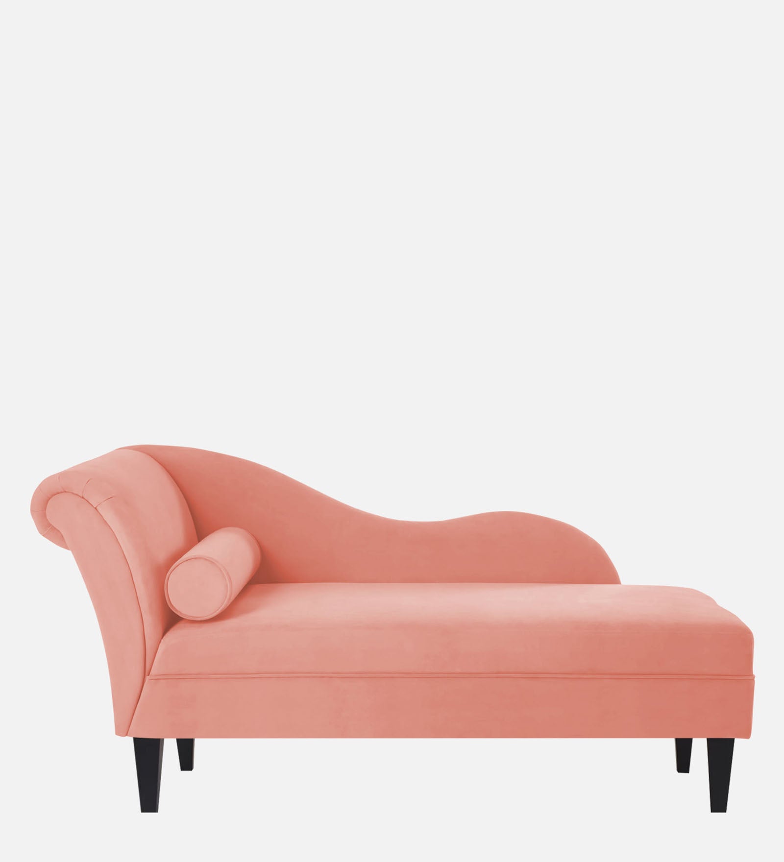 Rana Velvet RHS Chaise Lounger In Blush Pink Colour - Febonic Living