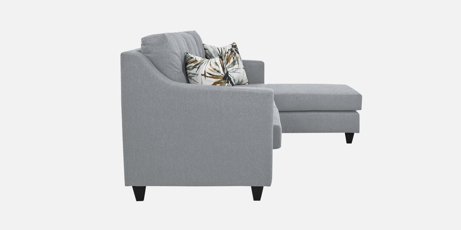 Welly Fabric LHS Sectional Sofa (3+Lounger) In Coin Grey Colour - Febonic Living