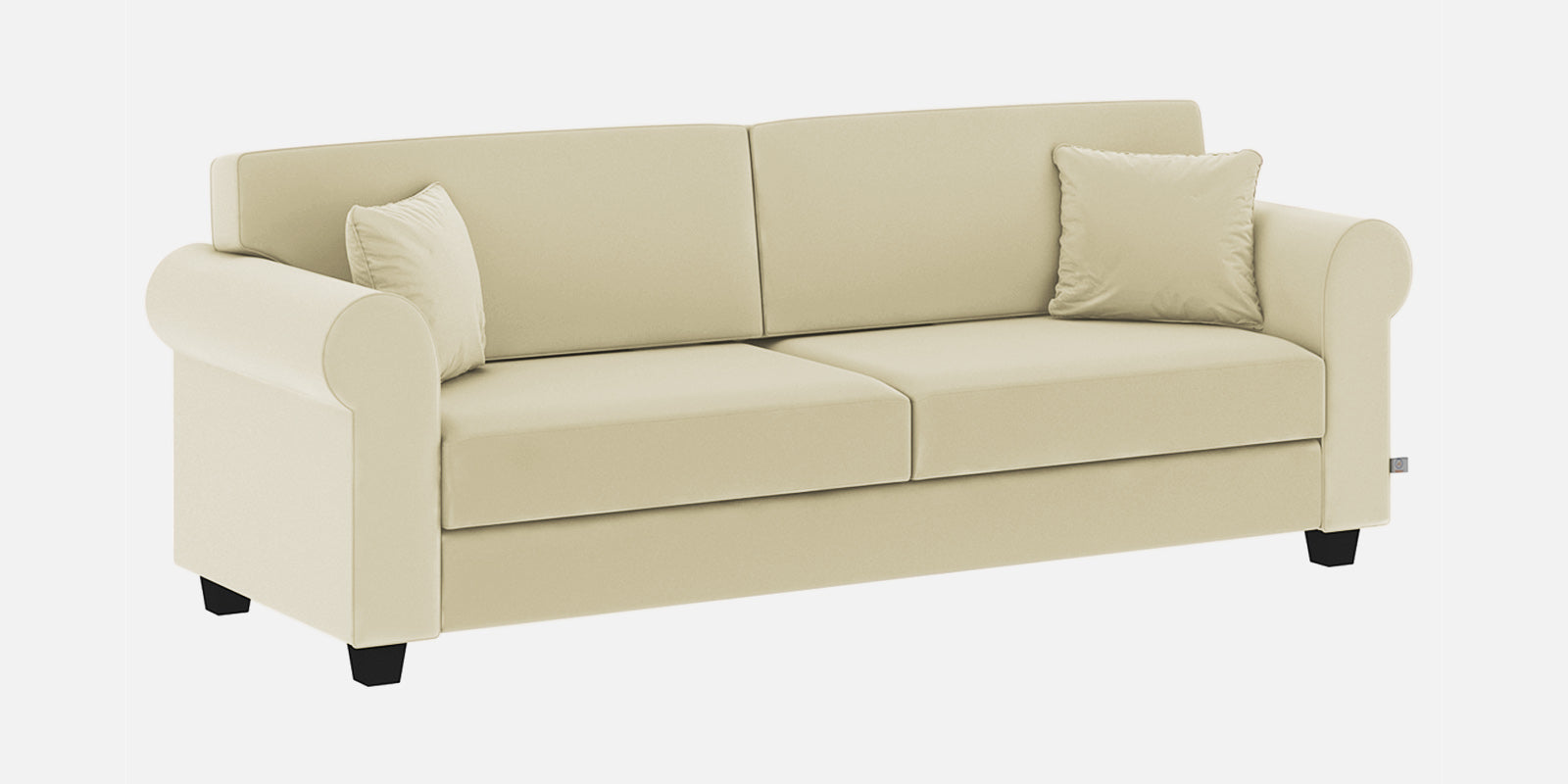 Numonk Velvet 3 Seater Sofa In Warm White Colour - Febonic Living