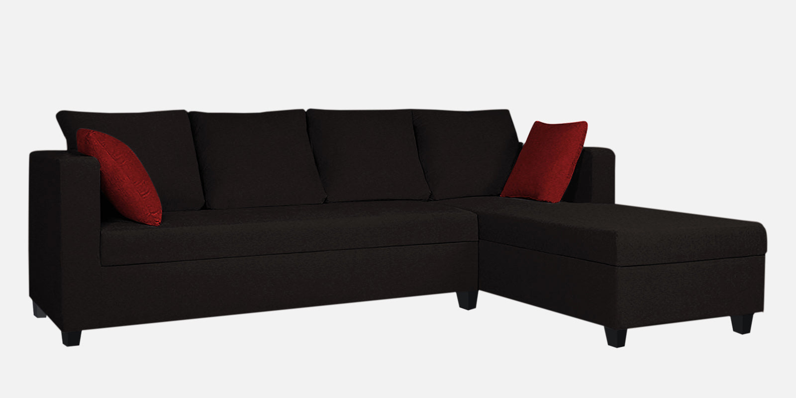 Nebula Fabric LHS Sectional Sofa (3+Lounger) In Cara Brown Colour - Febonic Living