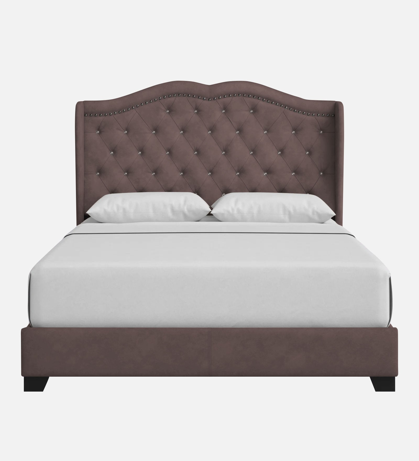 Blake Fabric Queen Size Bed in Caspa Brown Colour - Febonic Living