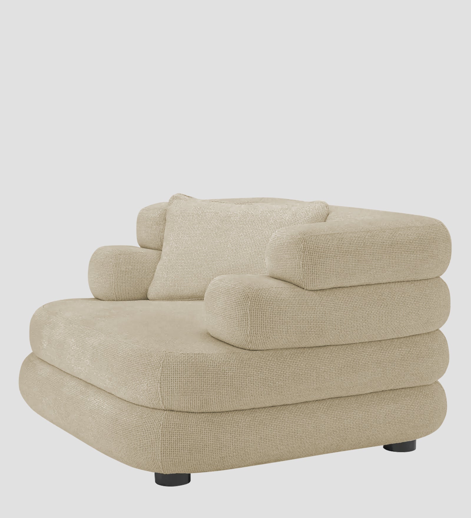 Wener Fabric 1 Seater Sofa In Honey Beige Colour - Febonic Living