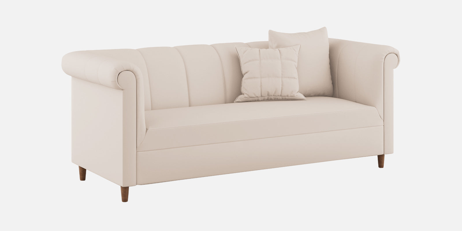 Rubi Velvet 3 Seater Sofa In Camel Beige Colour - Febonic Living