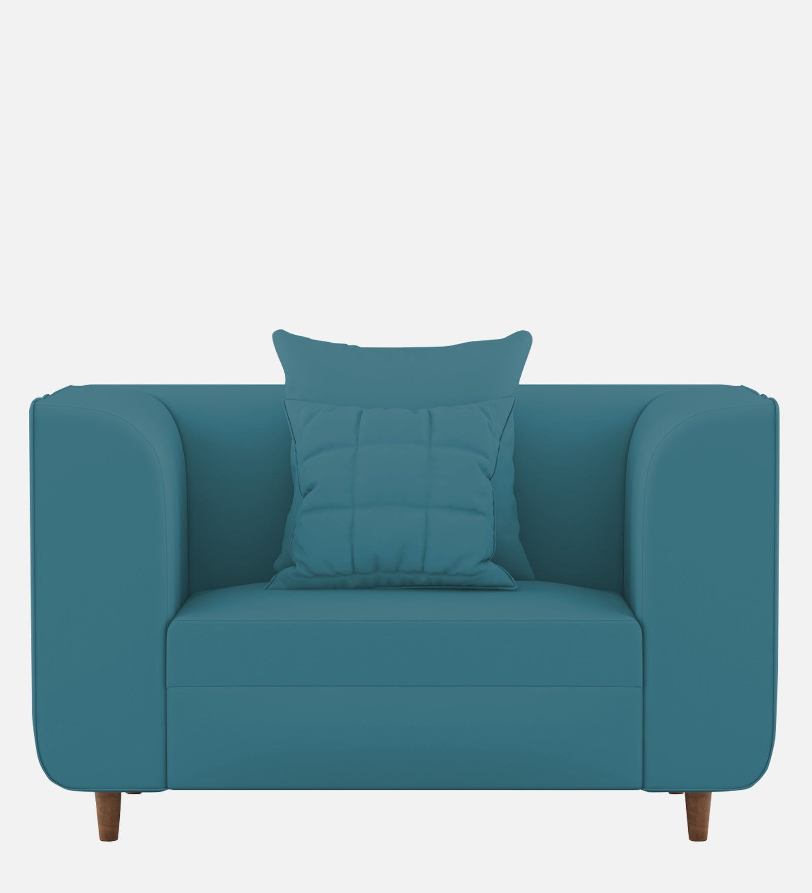 Sumo Velvet 1 Seater Sofa In Aqua Blue Colour - Febonic Living