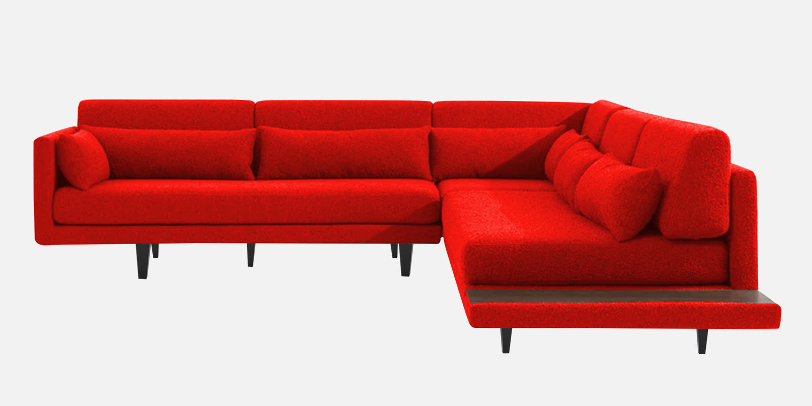 Malta Fabric 6 Seater LHS Corner Sofa In Ruby Red Colour