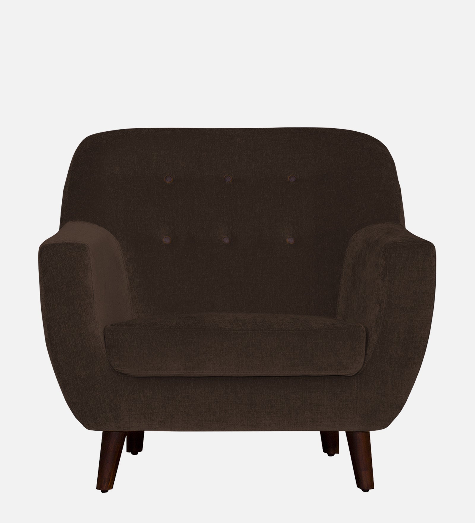 German Fabric 1 Seater Sofa In Cidar Brown Colour - Febonic Living