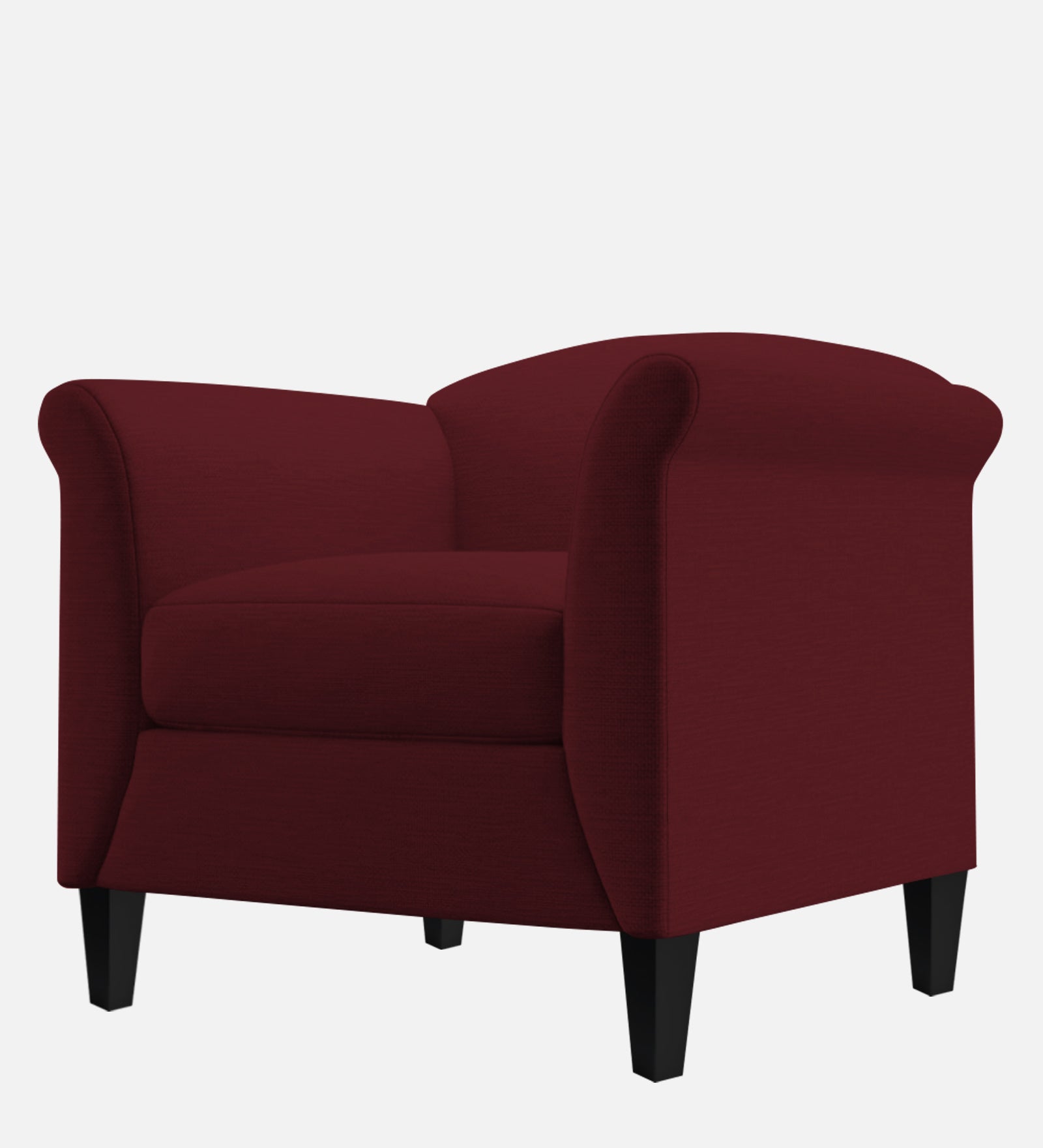 Kimber Fabric 1 Seater Sofa In Blood Maroon Colour - Febonic Living