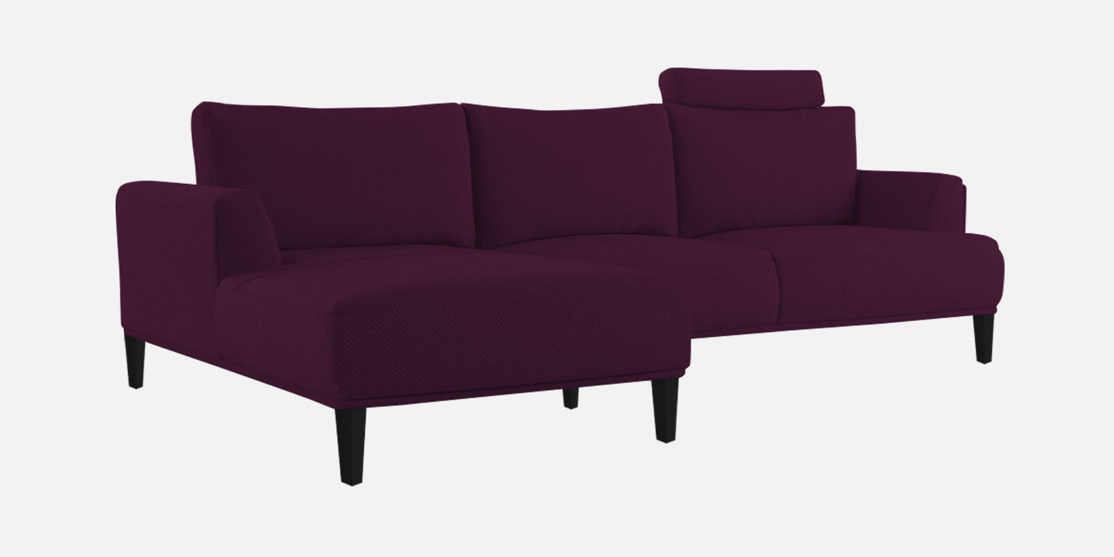 Como Fabric LHS Sectional Sofa (3+Lounger) In Greek Purple Colour - Febonic Living