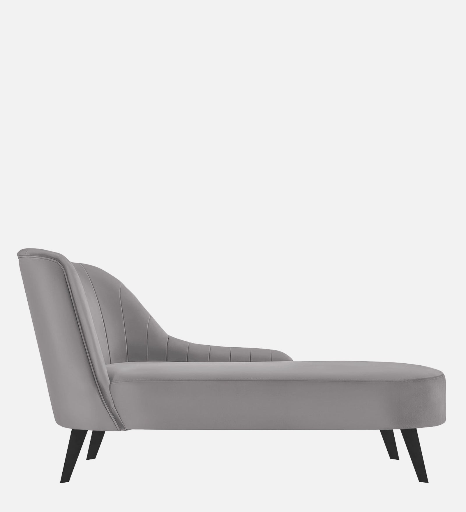 Flora Velvet RHS Chaise Lounger In Concrete Grey Colour - Febonic Living