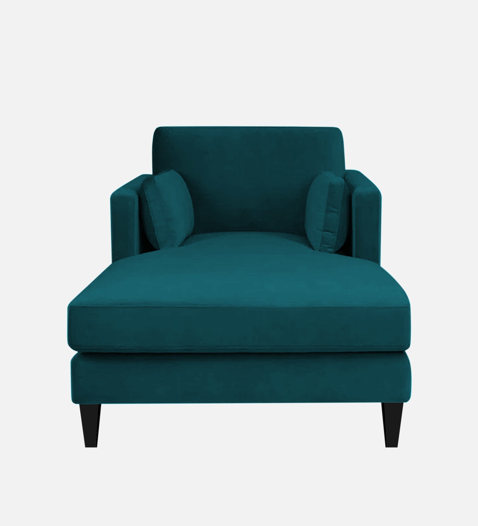 Makou Velvet Chaise Lounger In Pine Green Colour - Febonic Living