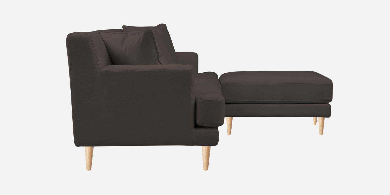 Woody Fabric LHS Sectional Sofa (3+Lounger) In Lito Brown Colour - Febonic Living