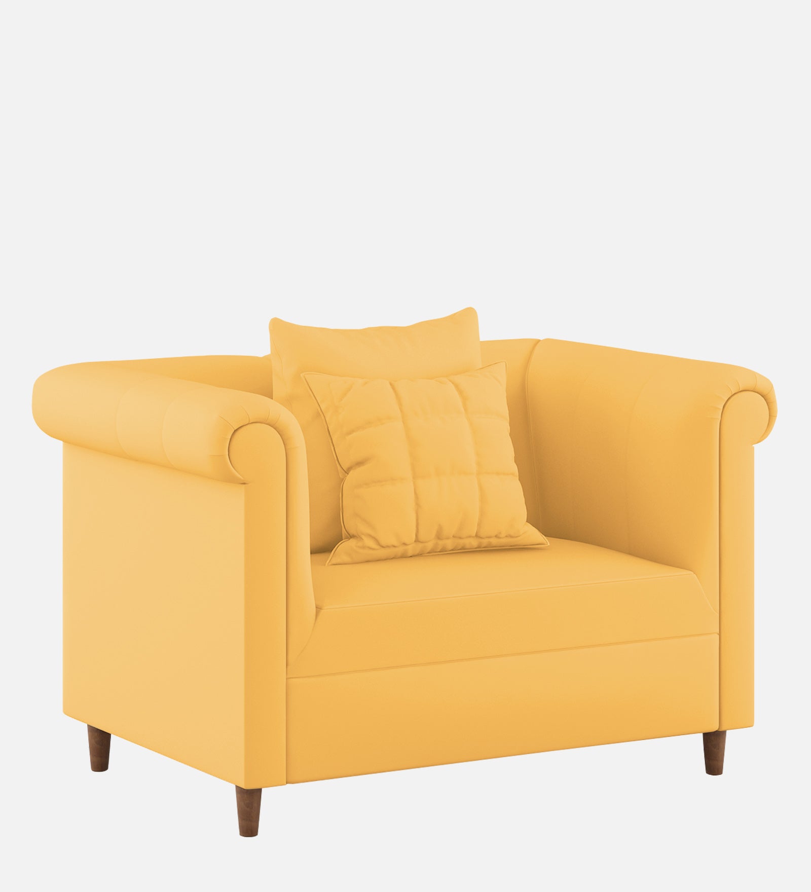 Rubi Velvet 1 Seater Sofa In Turmeric yellow Colour - Febonic Living