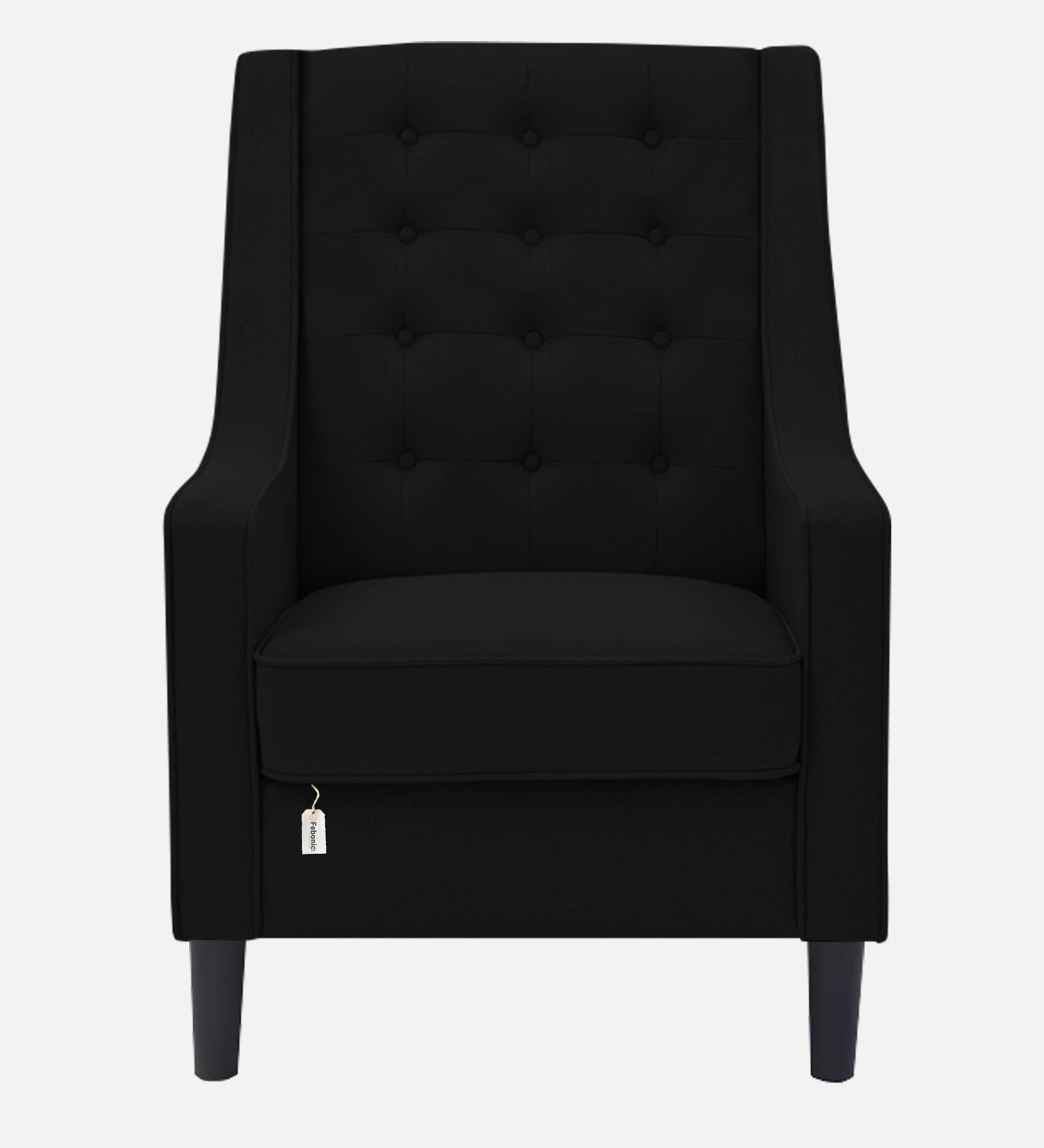 Sona Fabric Barrel Chair + Ottoman in Zed Black Colour